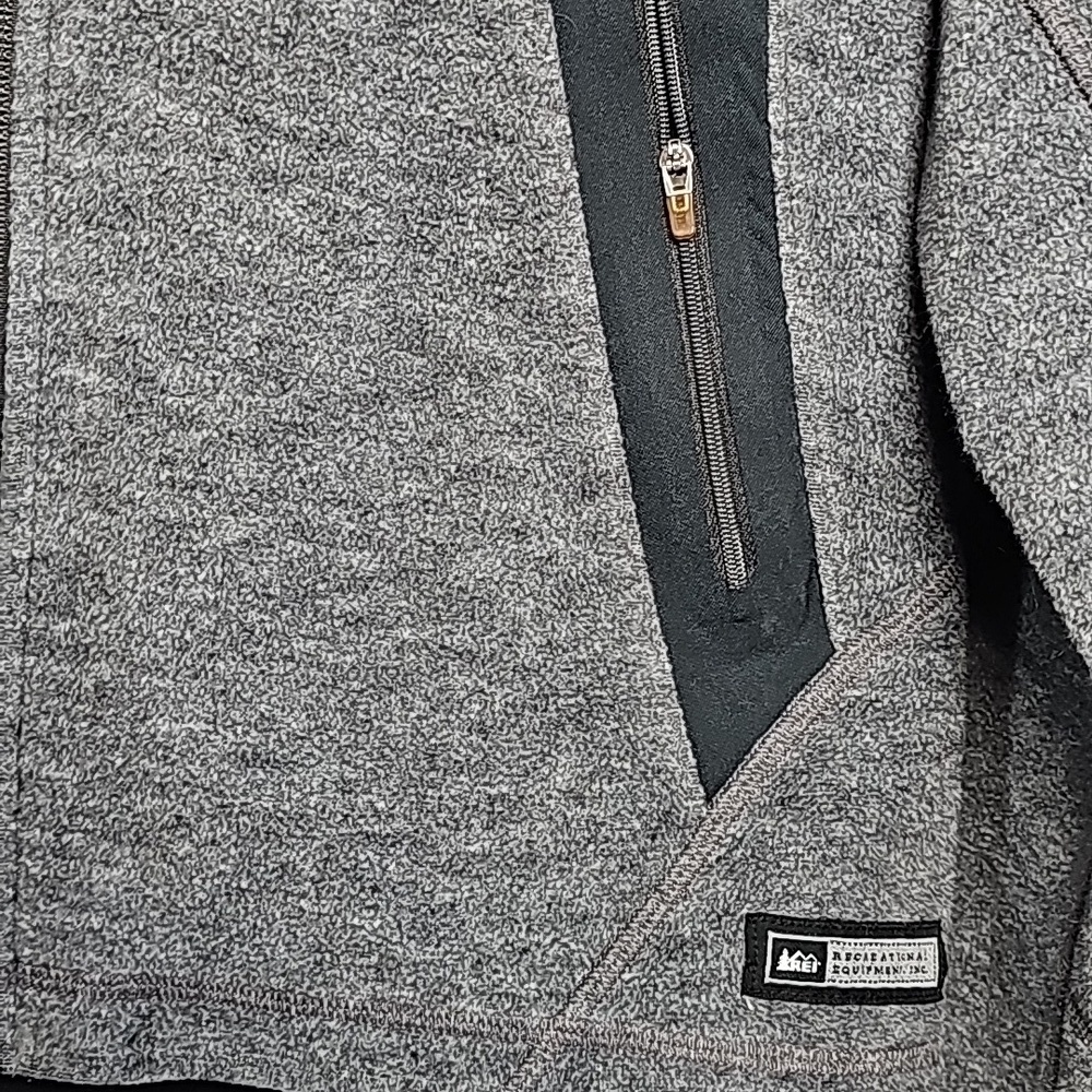 REI XS/S fleece zip up, charcoal grey/black - Picture 6 of 16